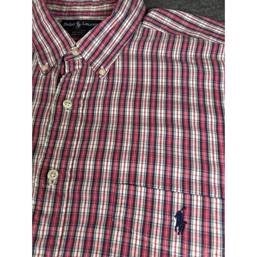 Polo Ralph Lauren Shirt Mens XL Plaid Short Sleeve Button Down Big Shirt